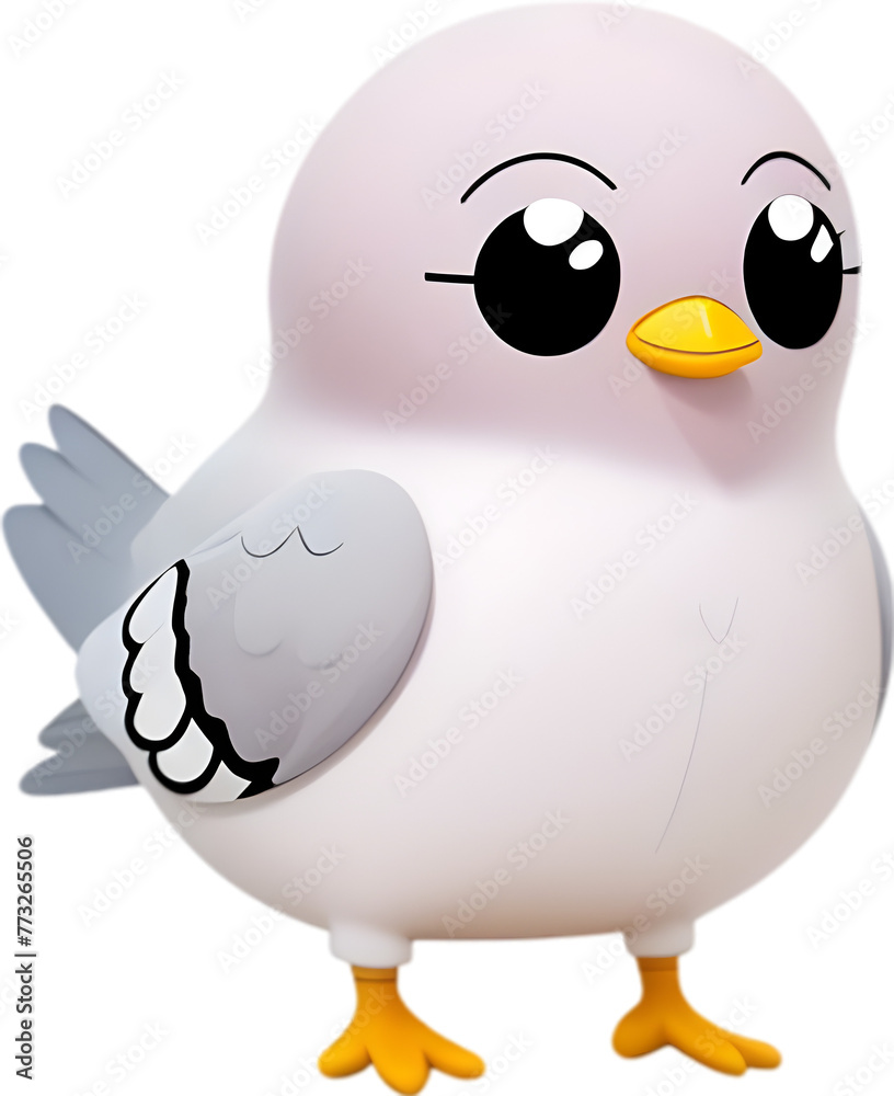 Close-up of a cute cartoon pigeon Icon. Close-up of a cute cartoon pigeon Icon.