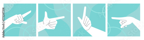 Hand gestures. Vector illustrations of communication, expression of opinion, social network signs. Creative concepts for graphic and web design, social media banner, business presentation, marketing.
