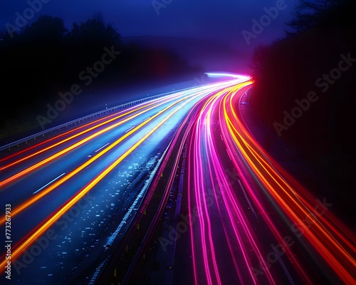 Neon Highway at Night
