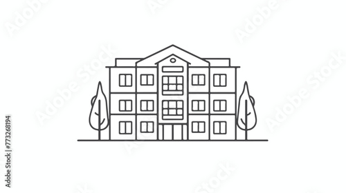 Hotel Apartment Townhouse Residential Solid Line Icon
