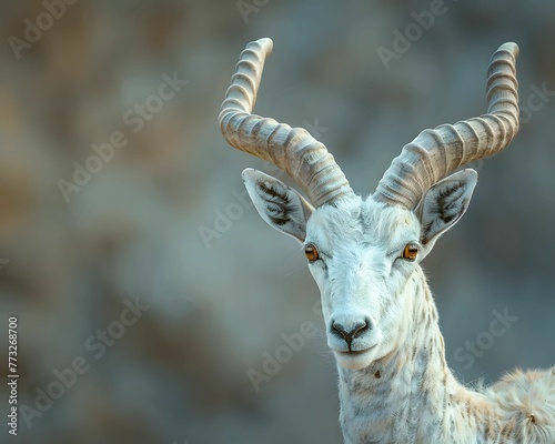 Portrait of a Majestic Wild Goat photo