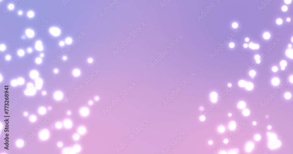 Abstract glowing white particles background animation material. Sparkling particles with bokeh. (pink gradation background) 抽象的な輝く白色のパーティクル背景アニメーション素材(ピンクのグラデーション背景)