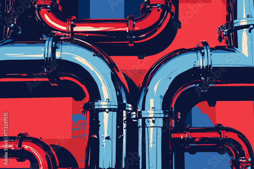 Water Pipes Plumping Illustration