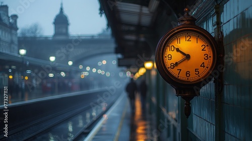 big clock on the railway station