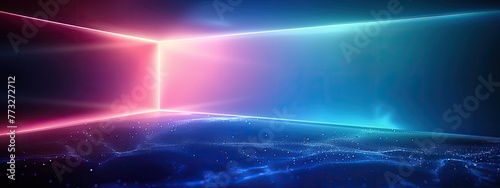 Abstract clear lines in neon space background