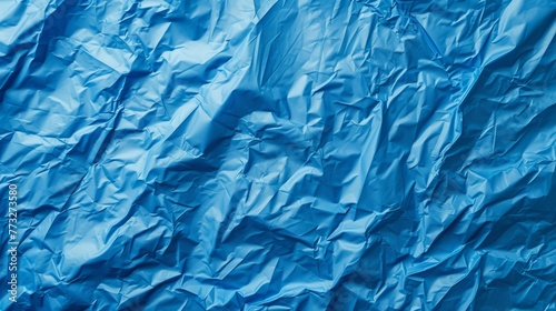 Blue package with wrinkles texture background