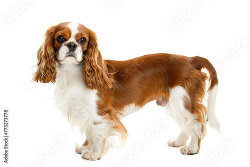 English toy spaniel dog standing isolated on transparent background photo