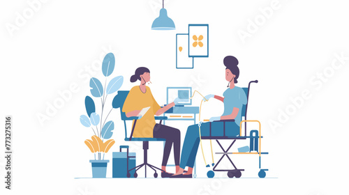 Vcetor of nursing care for patients flat vector isolated