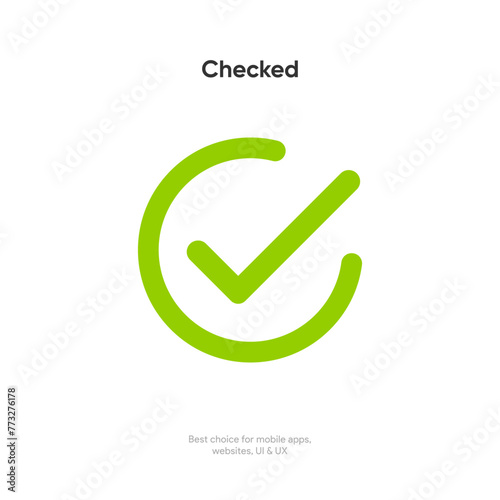 Yes or no icon. Green tick symbol and red cross sign in circle. Checkmark and check icon. Approval. Like and dislike icon. X or approve or deny line art vector icon for apps and websites and ui ux