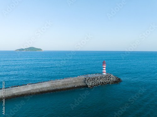 Internet celebrity lighthouse of Shenzhou Peninsula in Wanning, Hainan, China photo