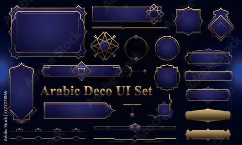 Set of Art Deco Modern User Interface Elements. Fantasy magic HUD with arabian elements. Template for rpg game interface. Vector Illustration EPS10 (ID: 773279165)