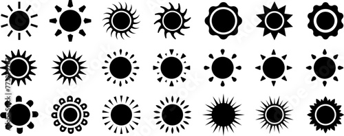 Set of sun icons - vector.