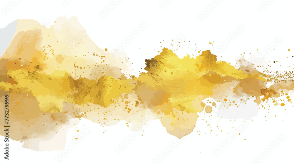 Watercolor background gold on paper texture flat vector