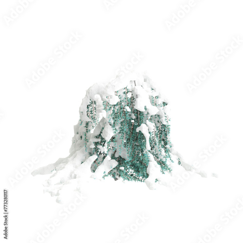 3d illustration of Cedrus atlantica Glauca Pendula snow covered tree isolated on transparent background