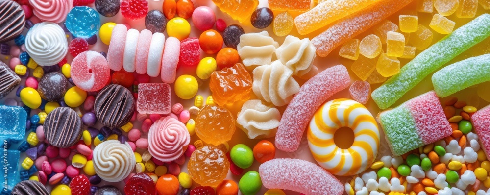 Colorful sweet candy food wide background Colorful sweet candy food wide background