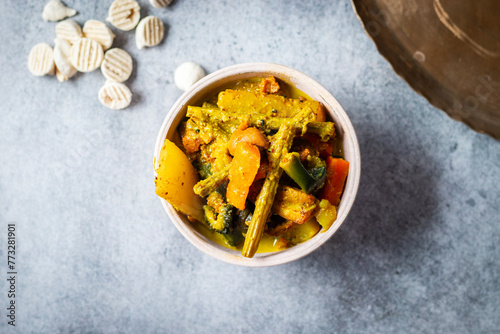 selective focus of famous Bengali recipe 