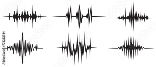 Sound wave line shape icon vector design.