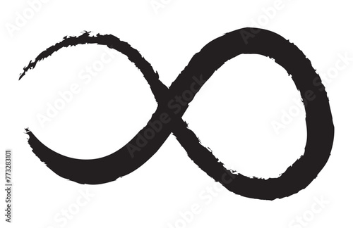 Infinity icon set. Infinity symbols. Infinity sign drawn with ink strokes. 11:11