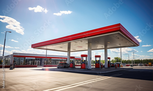 Obraz na płótnie Gas station during summer sunny day w salonie