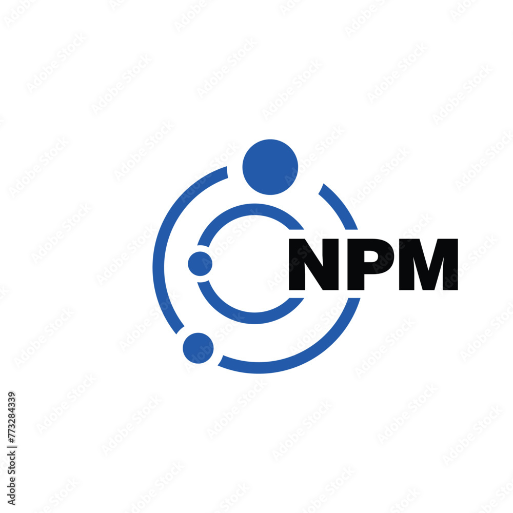NPM letter logo design on white background. NPM logo. NPM creative initials letter Monogram logo icon concept. NPM letter design - obrazy, fototapety, plakaty 