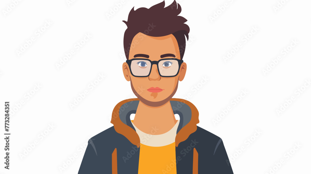 Young man casual avatar flat vector isolated on white