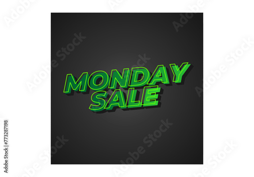Monday sale. Text effect in 3D style with eye catching colors © ayu