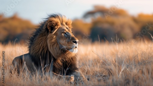 Lion in the savannah