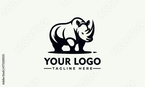 rhino logo vector Big Rhino logo Vector Design awesome rhino premium logo template for Business Identity © syahed