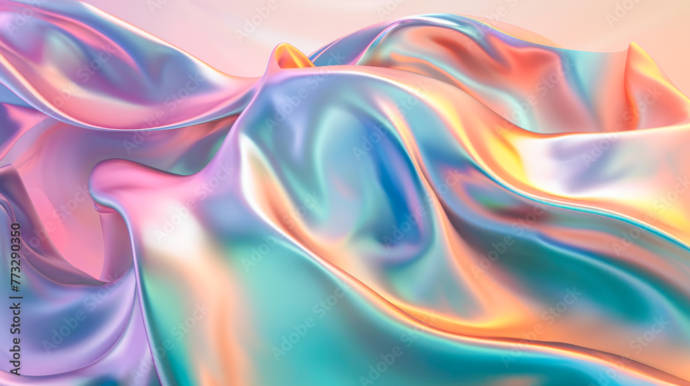 Obraz premium Iridescent Silk Fabric Waves