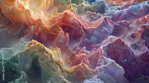 Immersive 3D Landscape of Otherworldly Textures Inviting Infinite