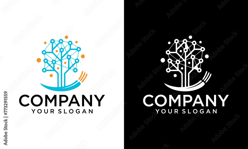 Digital Tree logo, and tree design concept for education learning and technology business company. Digital Tree logo, and tree design concept for education learning and technology business company.