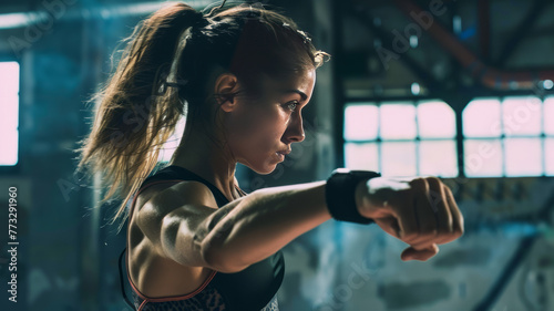 woman training bodycombat,generative ai photo