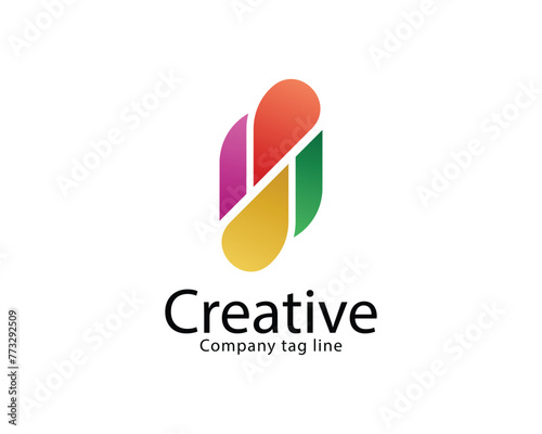 Abstract colorful company logo template design 