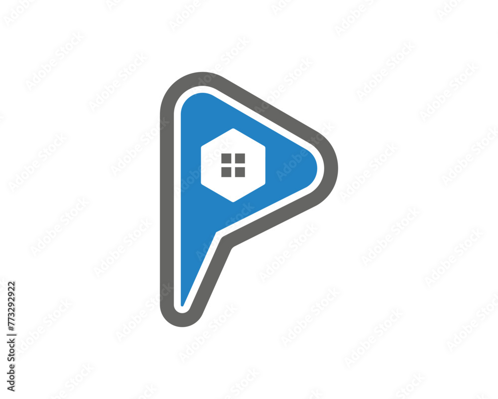 Abstract home letter p logo template design Abstract home letter p logo template design