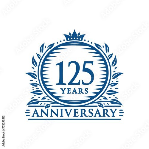 125 years celebrating anniversary design template. 125th anniversary logo. Vector and illustration.