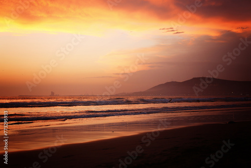 Epic Sunset on Agadir beach © idris