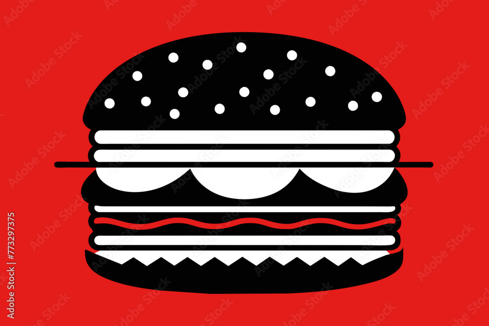 Silhouette Vector design of a Burger Illustration