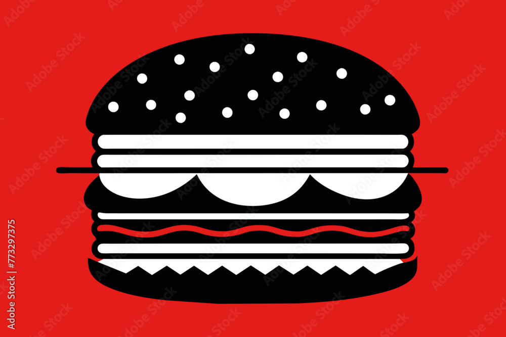 Silhouette Vector design of a Burger Illustration Silhouette Vector design of a Burger Illustration