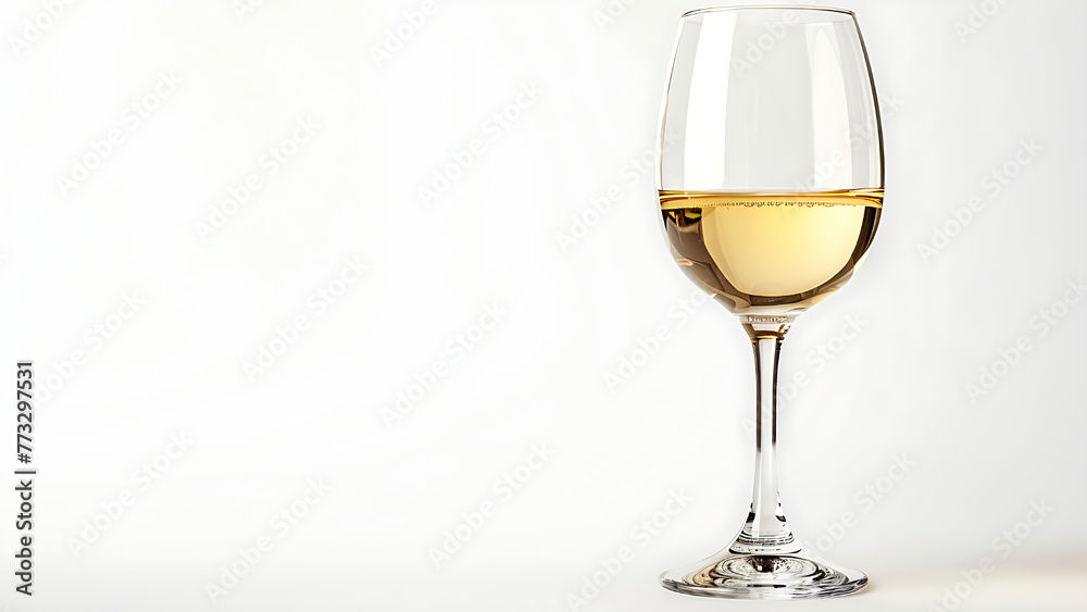 a glass of white wine isolated on white background. generative ai