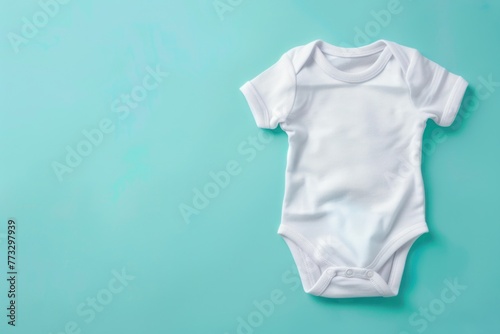 Classic Baby white Bodysuit on simple background
