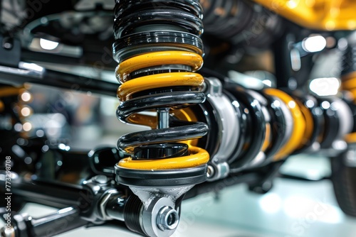 a car shock absorber and spring assembly photo