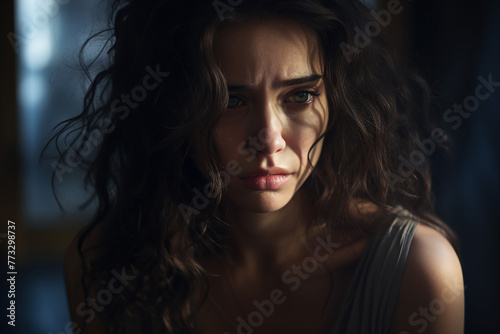 AI generated picture of young teen girl dealing with depression sadness and feeling alone