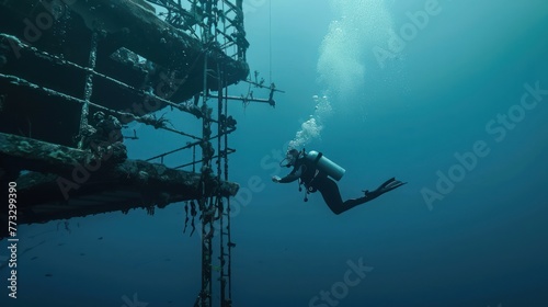 A diver executing a flawless dive from the platform, entering the water cleanly. 