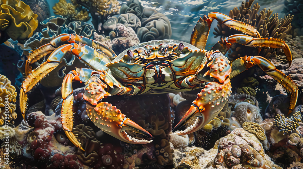 Large Crab Perched on Coral Large Crab Perched on Coral