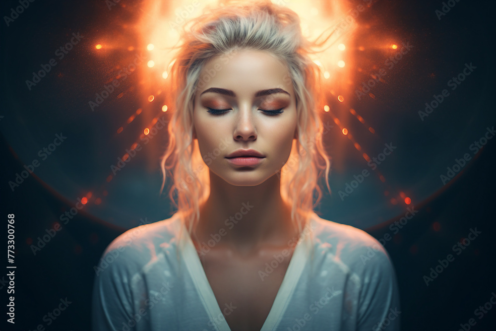 Relaxed yoga person enjoying morning meditation relaxation moment Generative AI image nature training Relaxed yoga person enjoying morning meditation relaxation moment Generative AI image nature training
