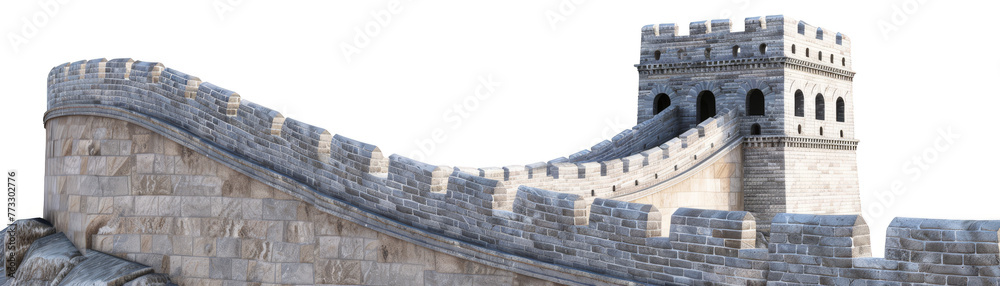 The Great wall China s unique isolated on white background