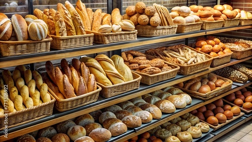 breads on supermarket shelves