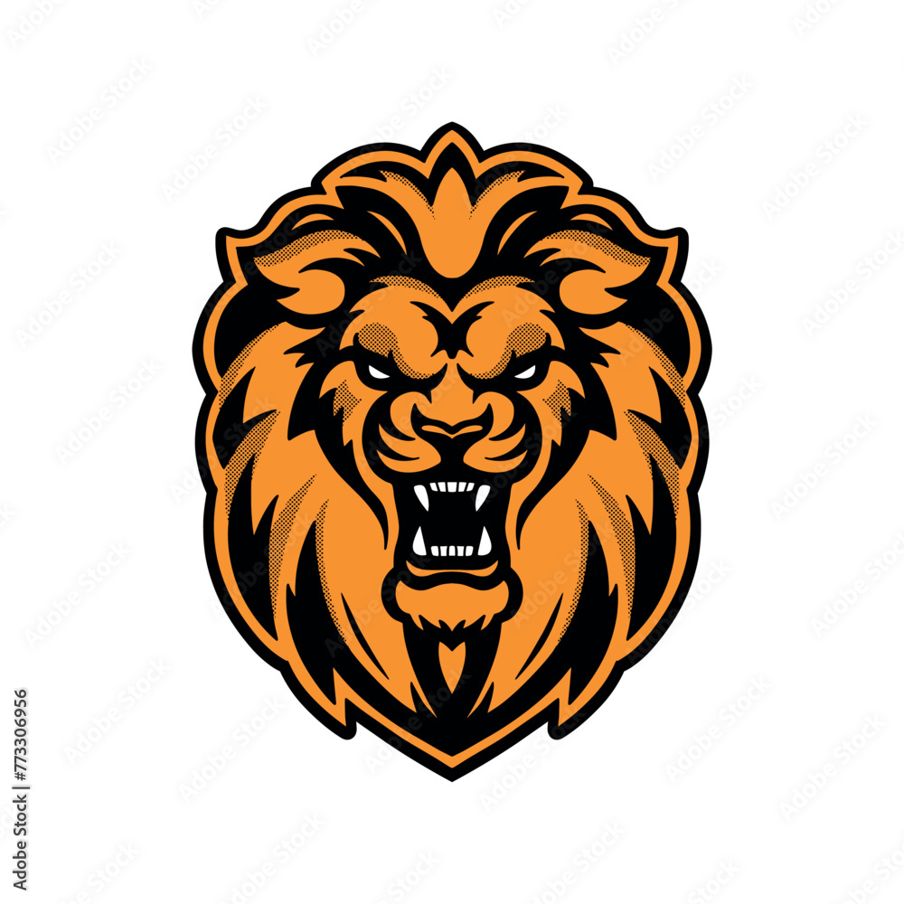 Angry orange tiger face. logo option. vector illustration on white background