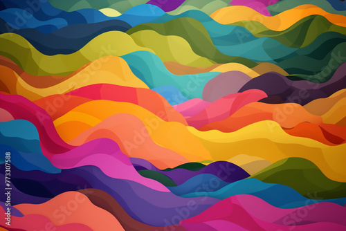 Graphic resources. Colorful and vibrant folded textile background surface with copy space © Rytis