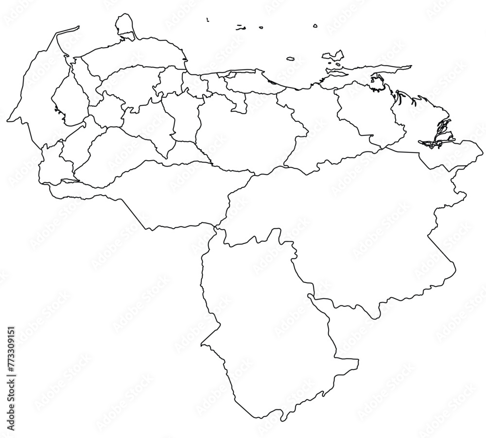 Outline of the map of ????? with regions